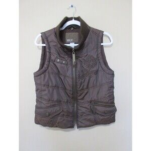 BKE Puffer Vest Womens Lg. Full Zip Embroidered Pockets